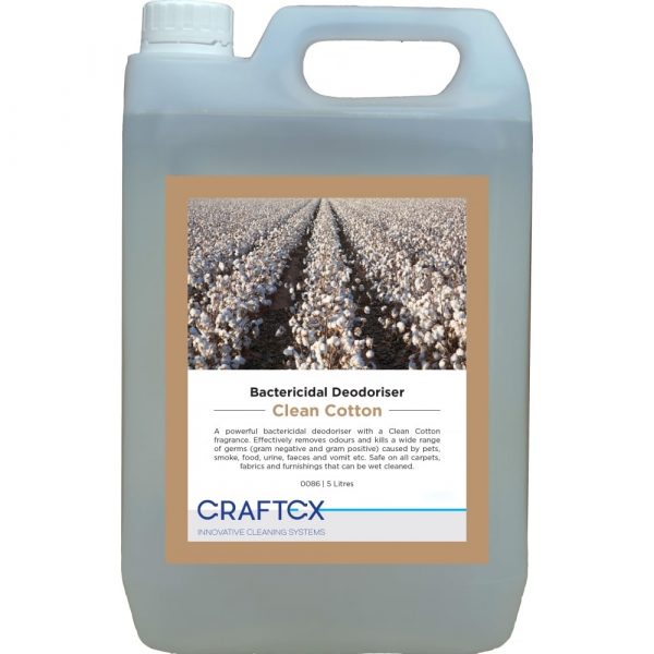 Craftex CR86 Clean Cotton Bactericidal Carpet and Upholstery Deodoriser 5 Litres